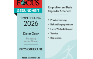 Focus Gesundheit Empfehlung 2026 Physiotherapie